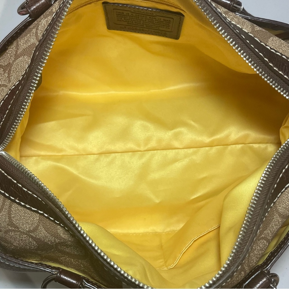 Coach Brown and White Signature Bag - Picture 10 of 13